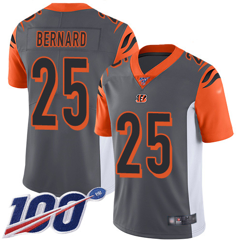 Cincinnati Bengals Limited Silver Men Giovani Bernard Jersey NFL Footballl #25 100th Season Inverted Legend